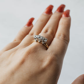 Knotted Three-Stone Diamond Ring