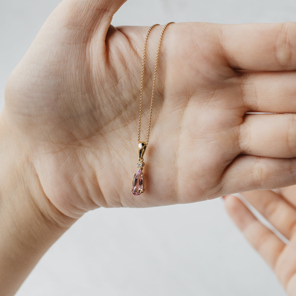 Natural Imperial Topaz and Diamond Necklace