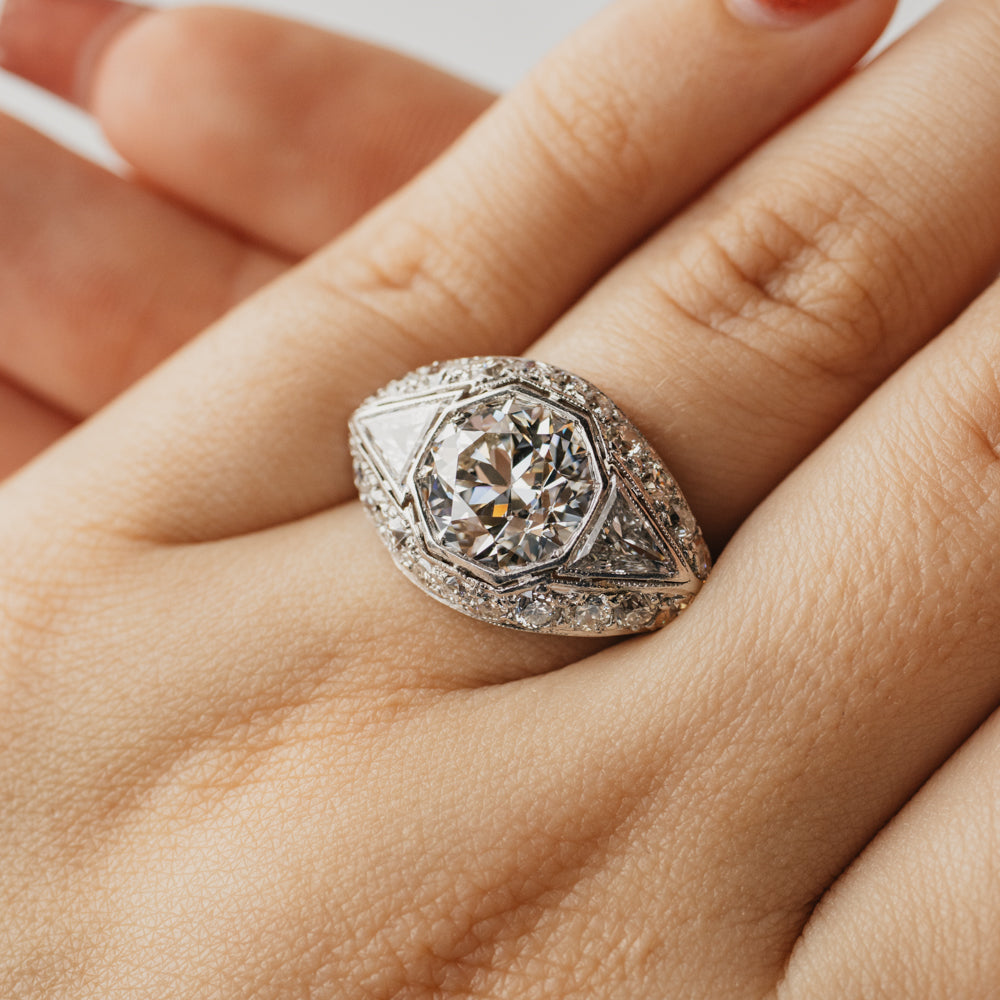 Old European Cut Diamond Antique Platinum Ring