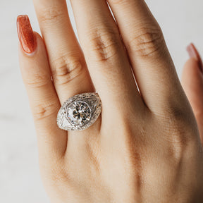 Old European Cut Diamond Antique Platinum Ring