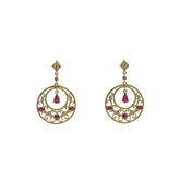 Filigree Ruby and Diamond Disk Earrings