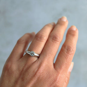 Bezel Set Solitaire Diamond White Gold Ring