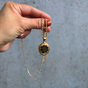 -Antique Tiberius Cesar Bronze Pruta Coin Pendant