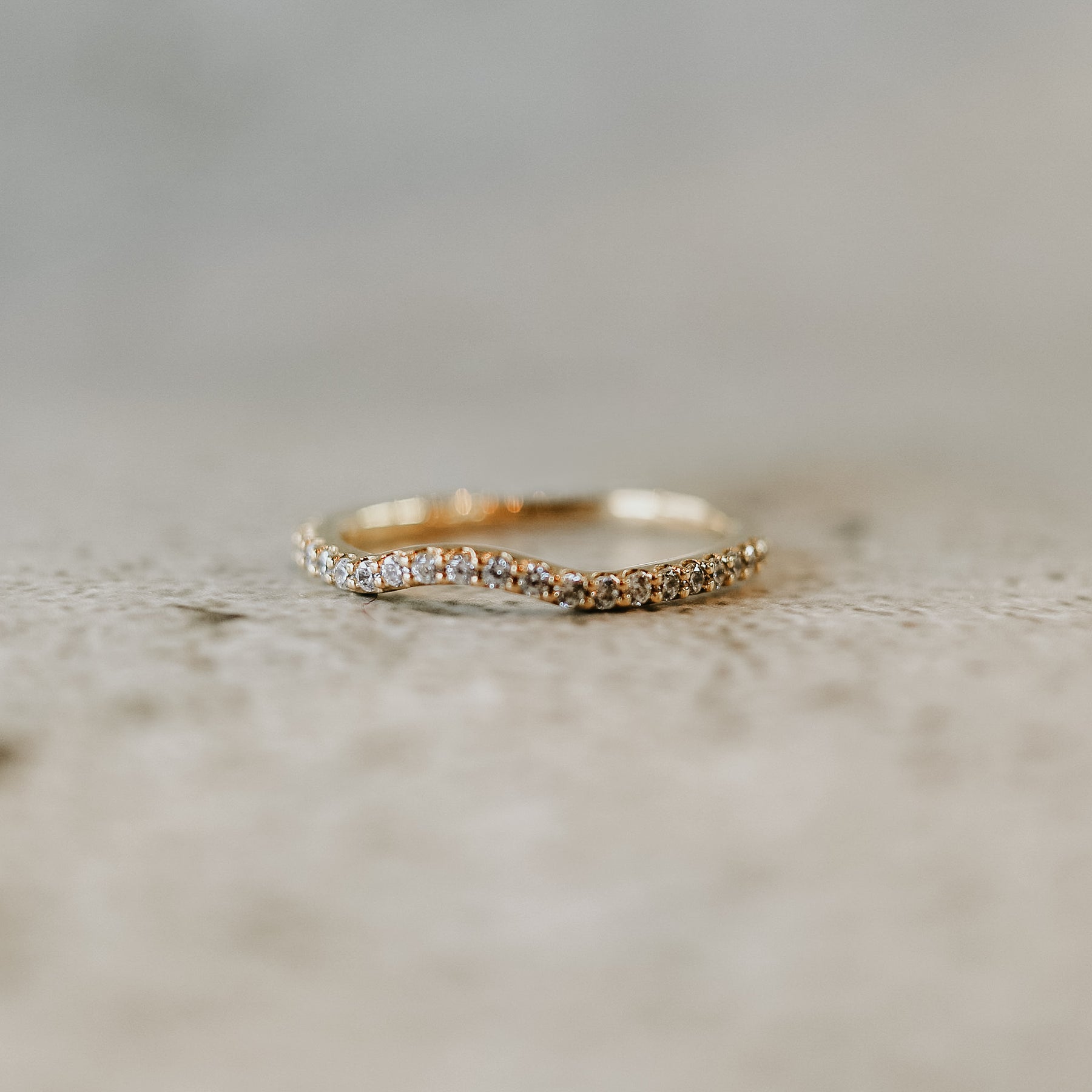 Diamond Contour 14K Yellow Gold Wedding Band