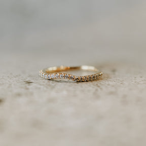 Diamond Contour 14K Yellow Gold Wedding Band