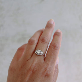 Mid-Century White Gold Old European Cut Diamond Ring