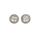Negative Space Diamond Halo Stud Earrings