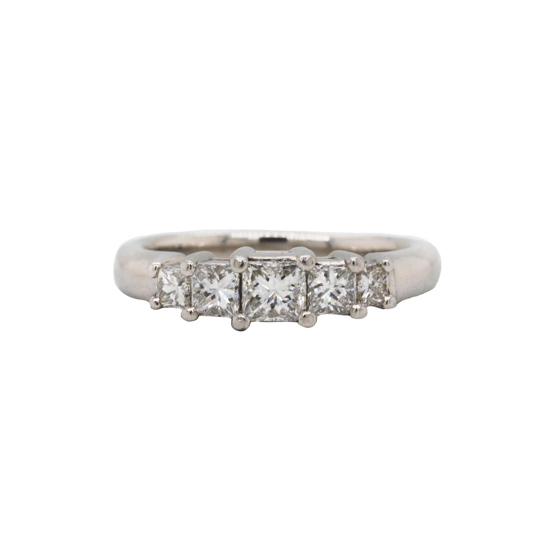 Princess-Cut Tiered Five Stone Diamond Ring