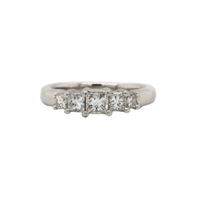 Princess-Cut Tiered Five Stone Diamond Ring