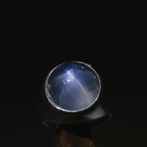 Natural Blue Star Sapphire Platinum Ring
