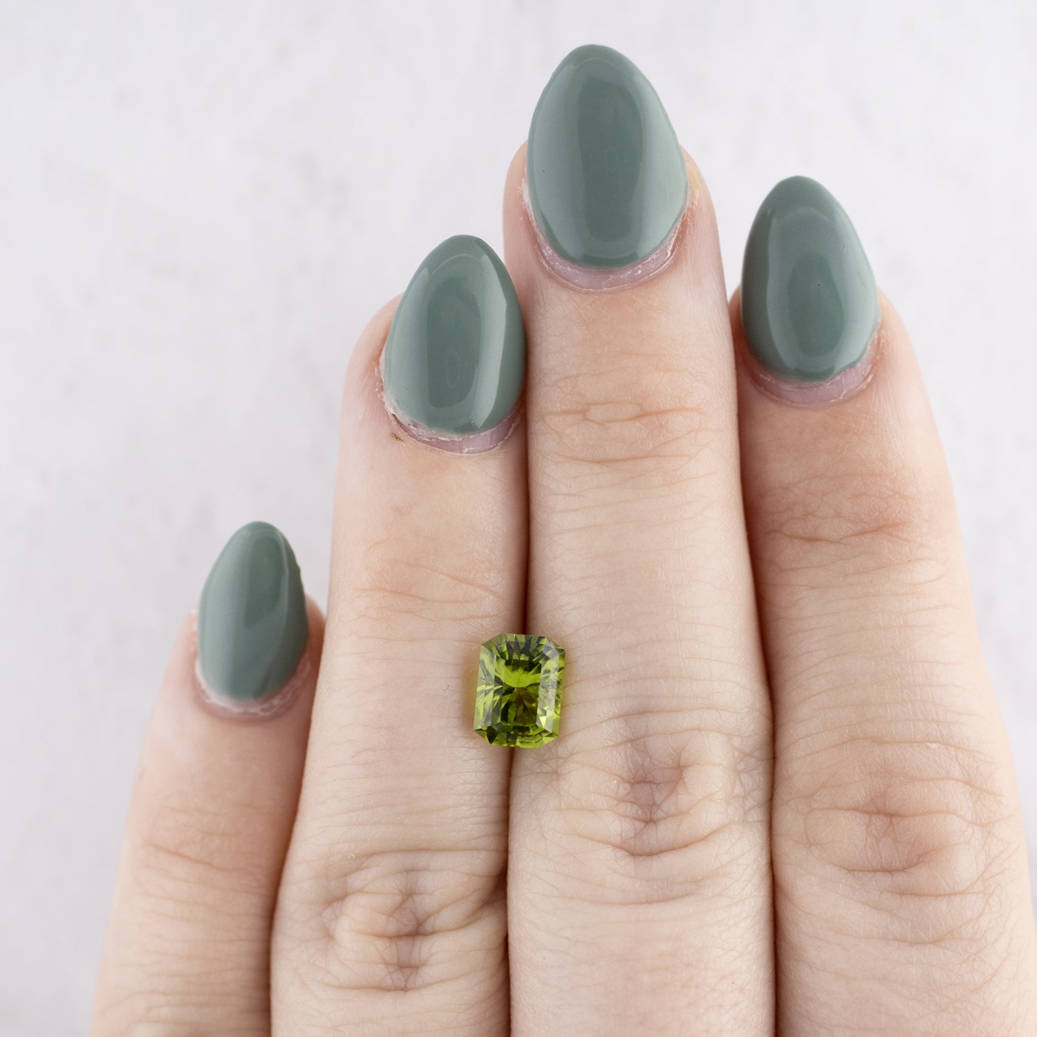 -1.81ct Custom Cut Radiant Natural Peridot