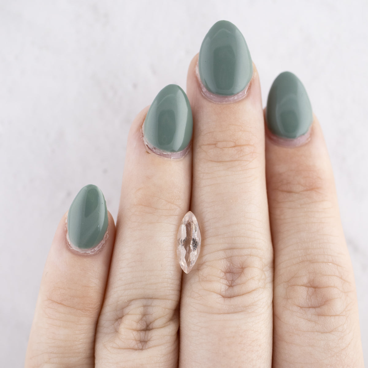 -1.28ct Elongated Marquise Cut Natural Morganite