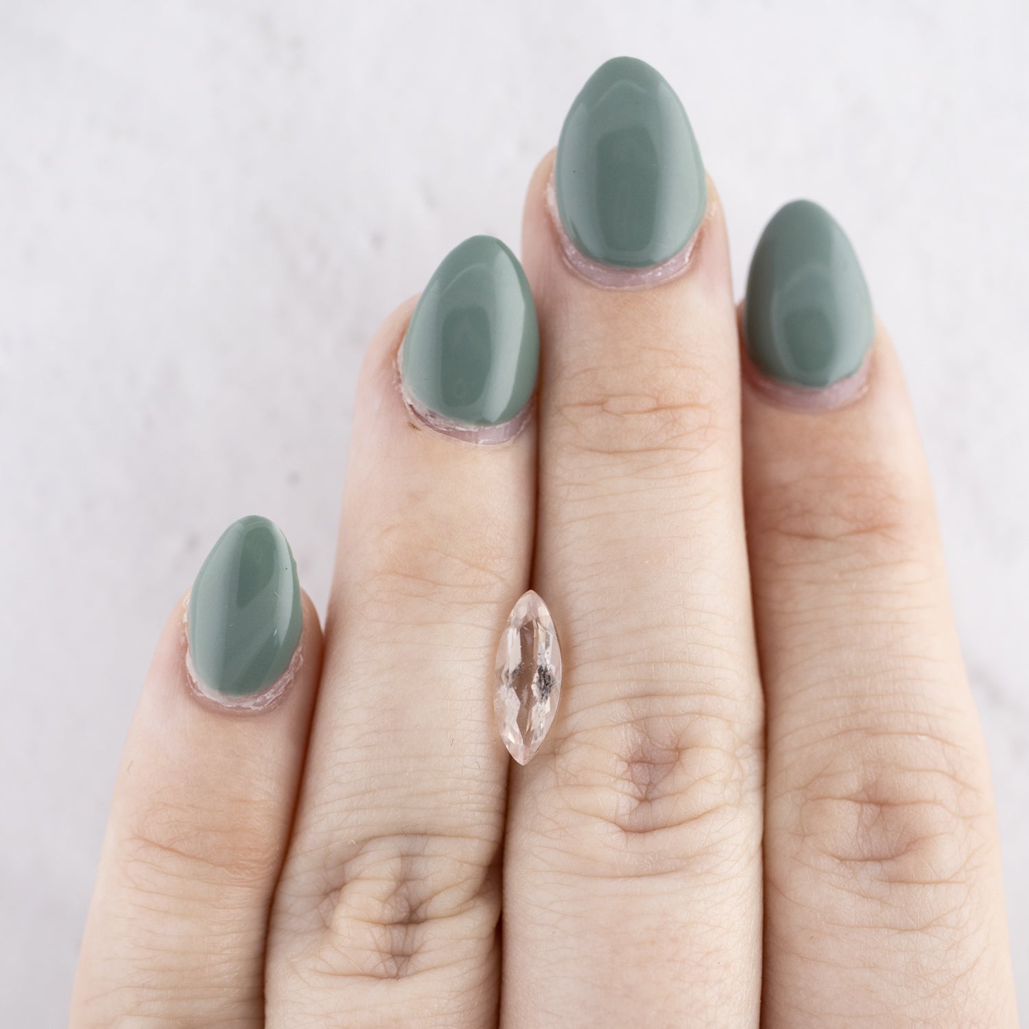 -1.28ct Elongated Marquise Cut Natural Morganite