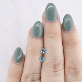 -0.75ctw Pair of Natural Blue Zircon