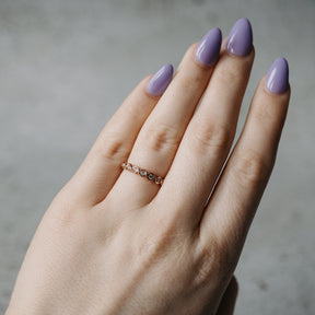 14K Rose Gold Round Bezel Set Diamond Anniversary Band