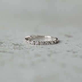 14K White Gold Diamond Beaded Anniversary Band
