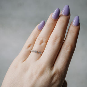 14K White Gold Diamond Infinity Anniversary Band