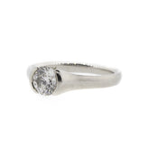 Partial-Bezel Platinum Diamond Solitaire Ring