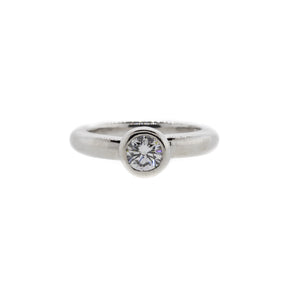 Platinum Bezel-Set Round Brilliant Diamond Solitaire Ring