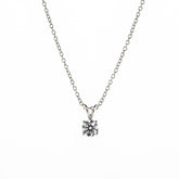 -Round Brilliant Diamond Solitaire Platinum Necklace
