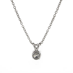 -Round Brilliant Diamond Solitaire Platinum Necklace