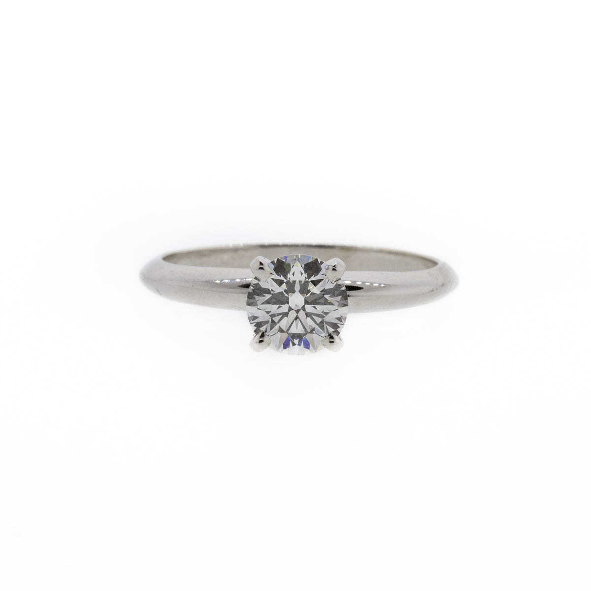 Traditional Four-Prong Diamond White Gold Solitaire Ring