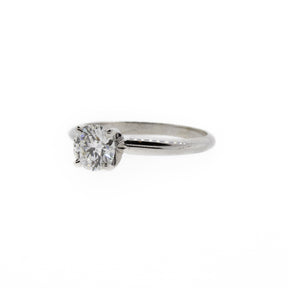 Traditional Four-Prong Diamond White Gold Solitaire Ring