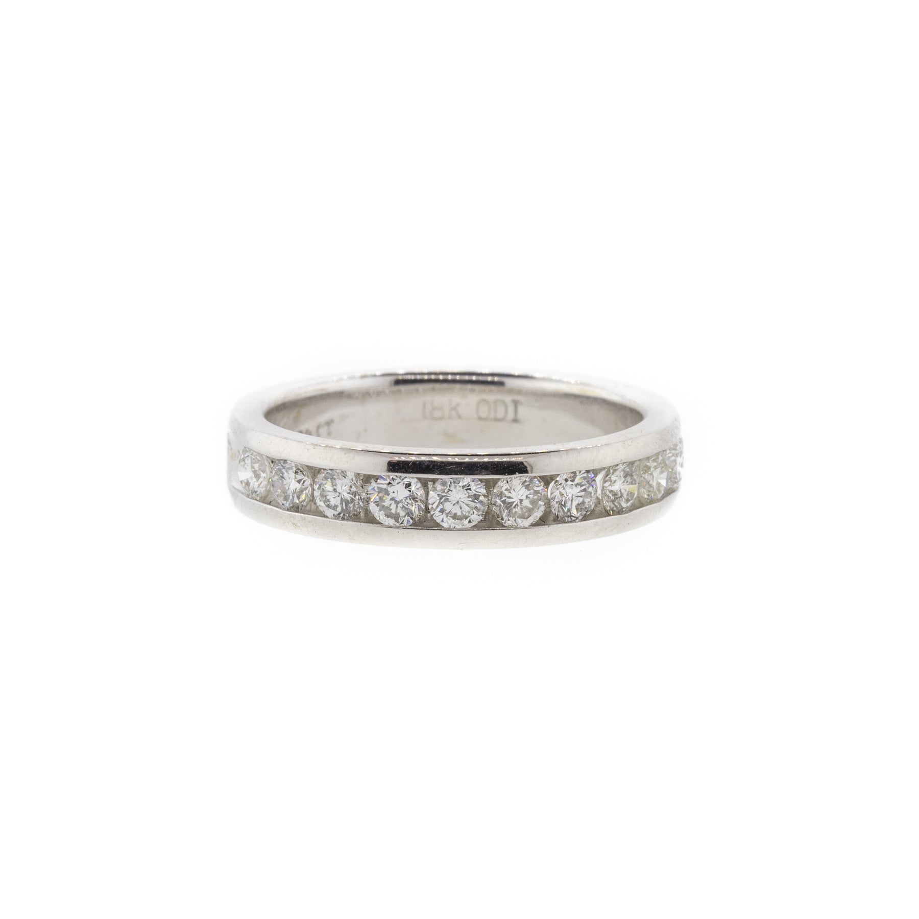 11 Stone Channel Set White Gold Diamond Band
