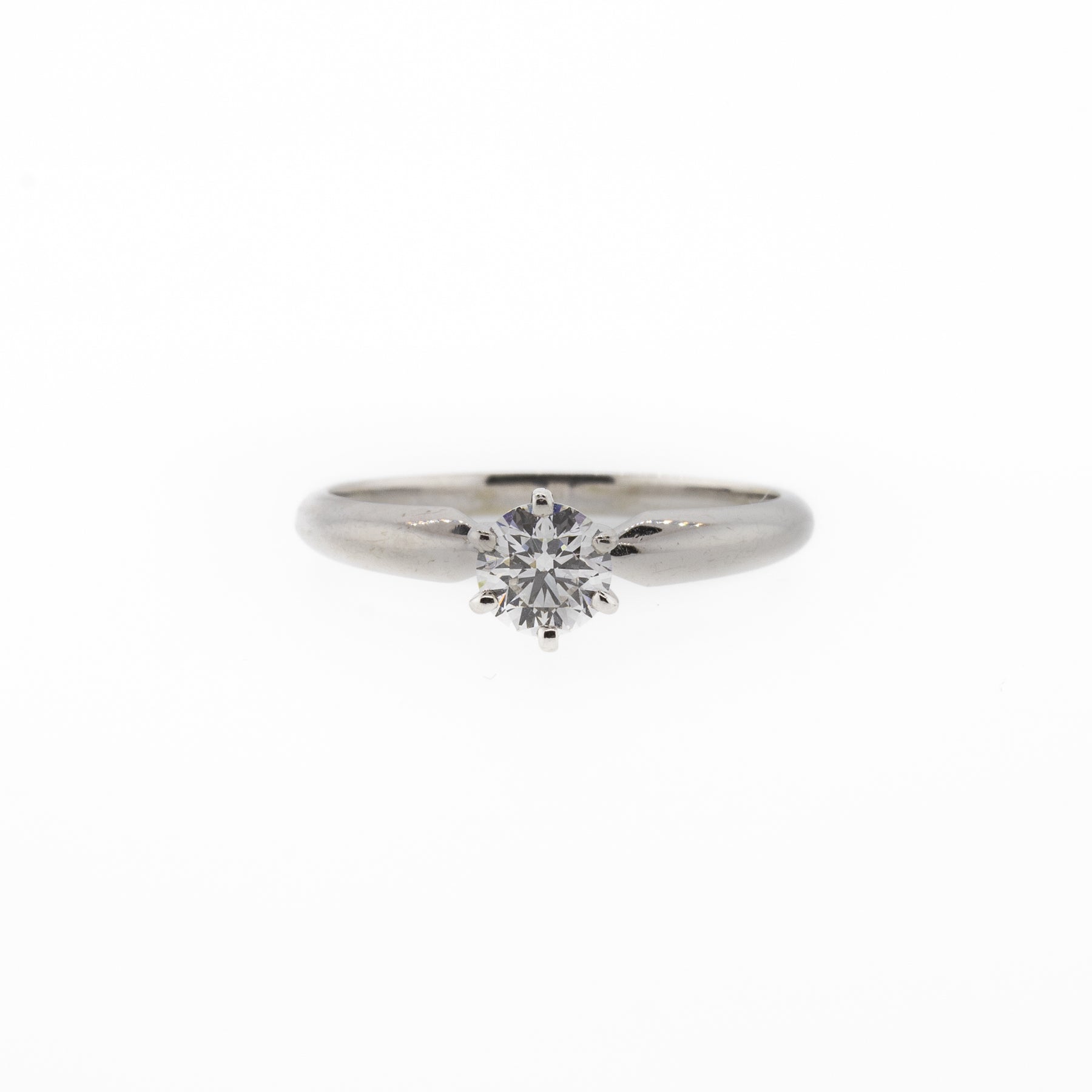 Round Brilliant Diamond Solitaire White Gold Ring
