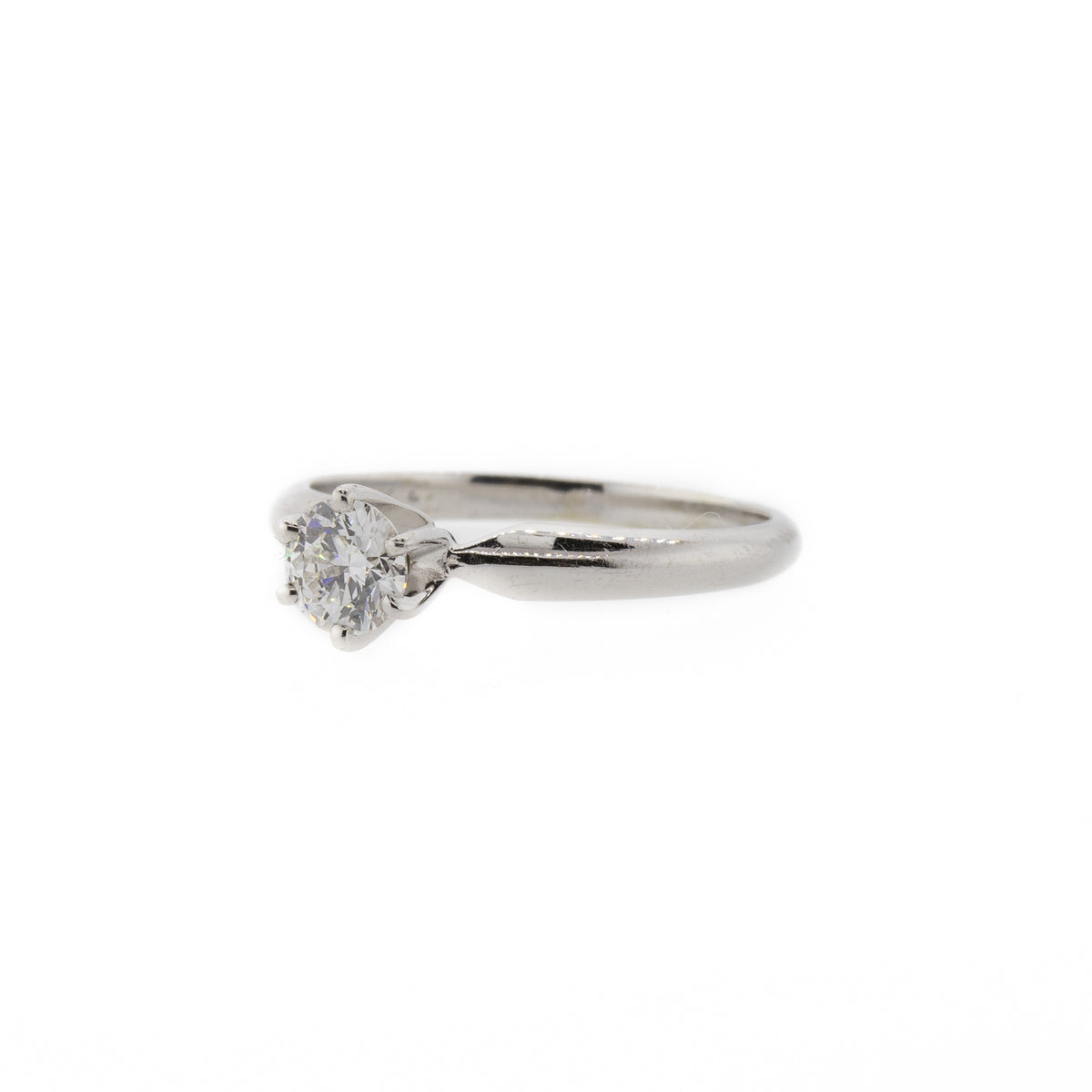 Round Brilliant Diamond Solitaire White Gold Ring