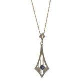Victorian Square-Cut Blue Sapphire Pendant Necklace