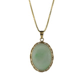 Jadeite 14K Yellow Gold Pendant Necklace