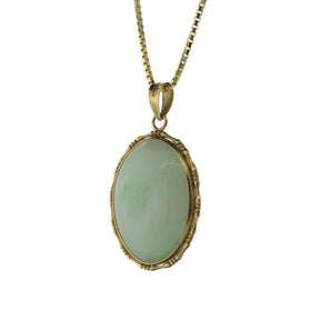 Jadeite 14K Yellow Gold Pendant Necklace