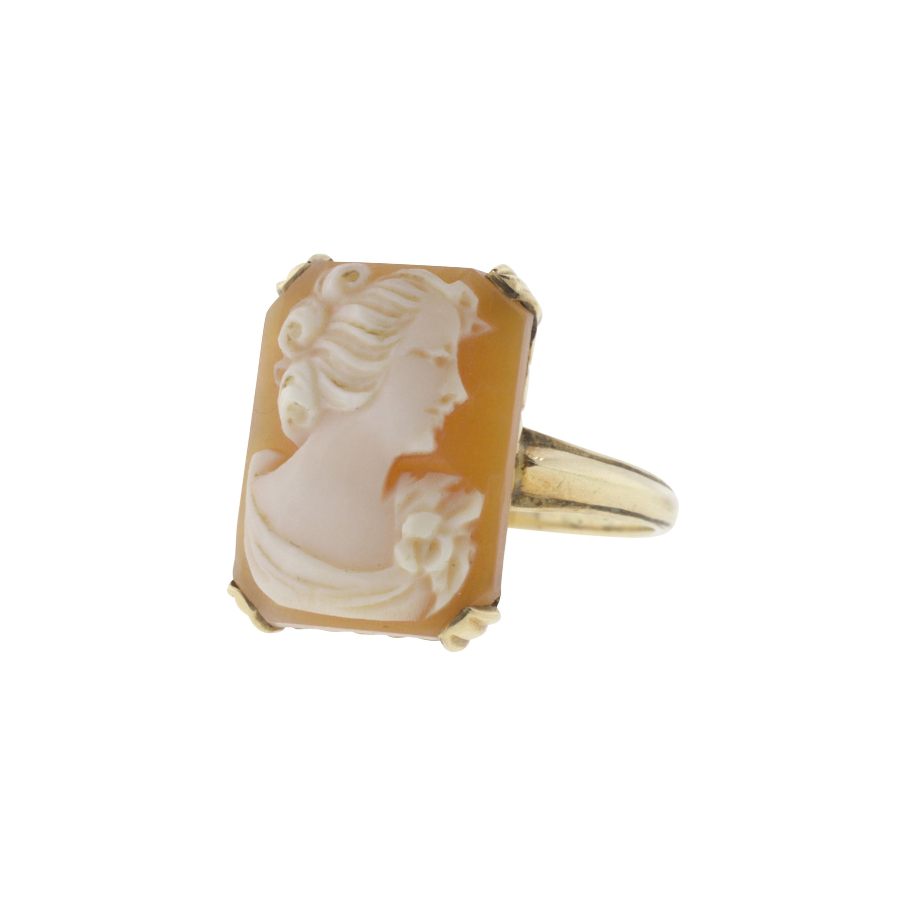 Victorian Era Ostby Barton Shell Cameo Ring
