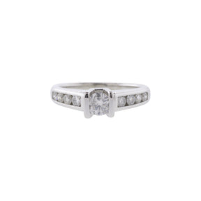 Tension-Set Natural Round Brilliant Cut Diamond Ring