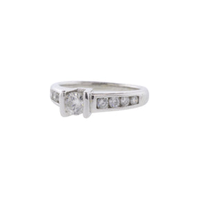 Tension-Set Natural Round Brilliant Cut Diamond Ring