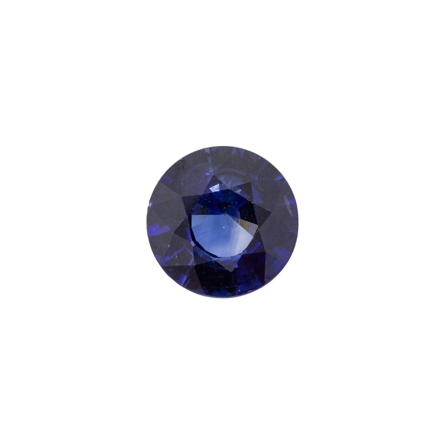 -1.37ct Round Natural Deep Royal Blue Sapphire