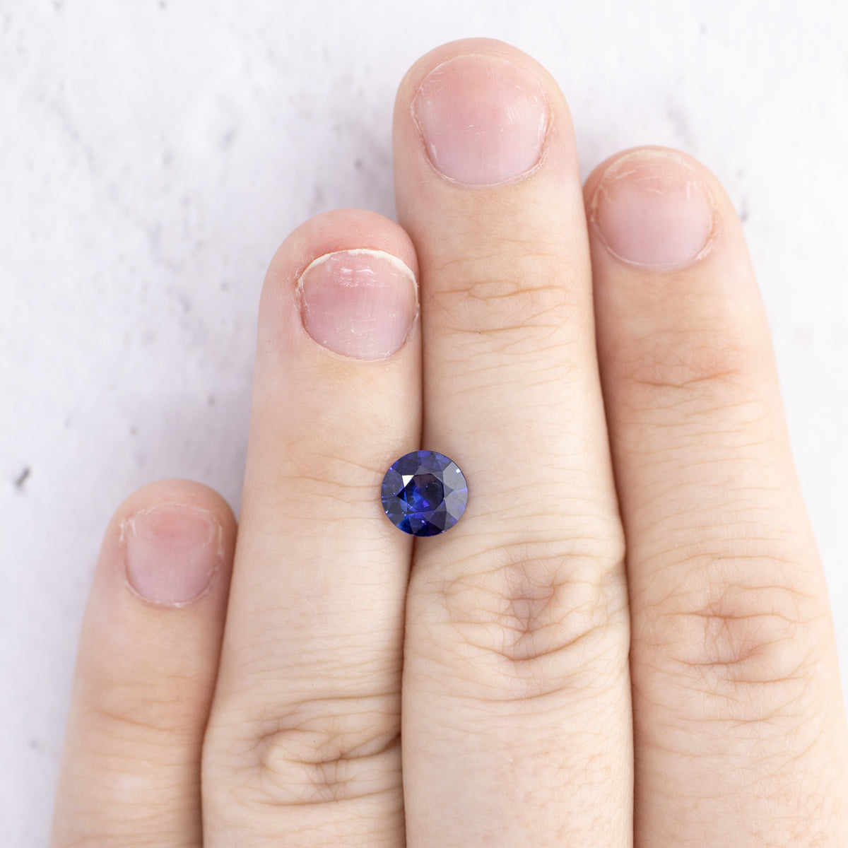 -1.37ct Round Natural Deep Royal Blue Sapphire