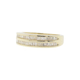 14K Yellow Gold Two-Row Baguette Diamond Ring