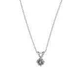 Platinum Round Brilliant Diamond Pendant Necklace