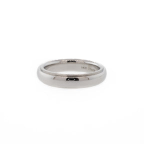 Milgrain 14K White Gold Wedding Band