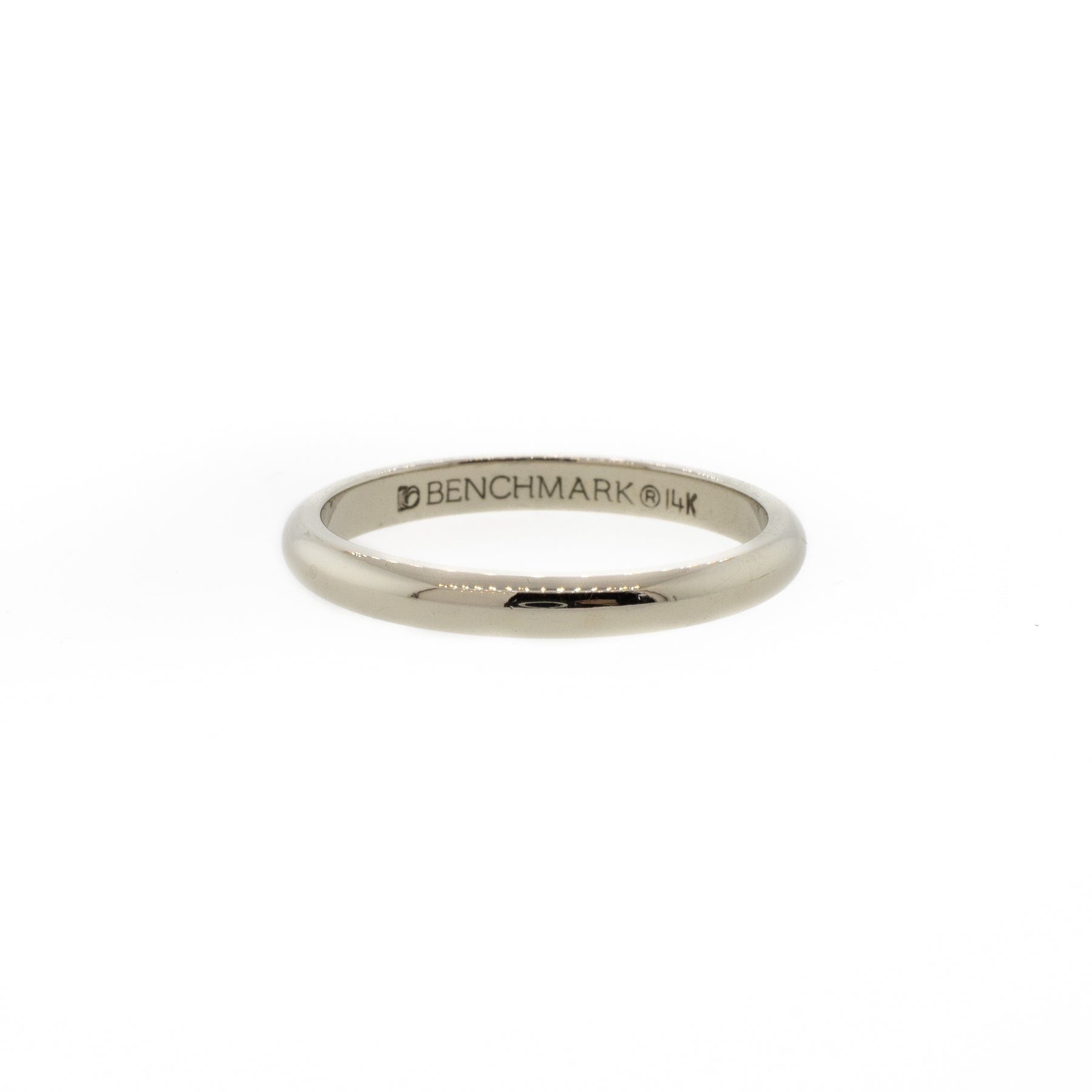 14K White Gold Wedding Band