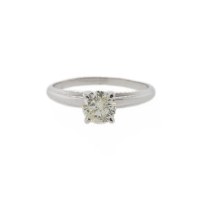 14K White Gold Round Brilliant Solitaire Diamond Ring