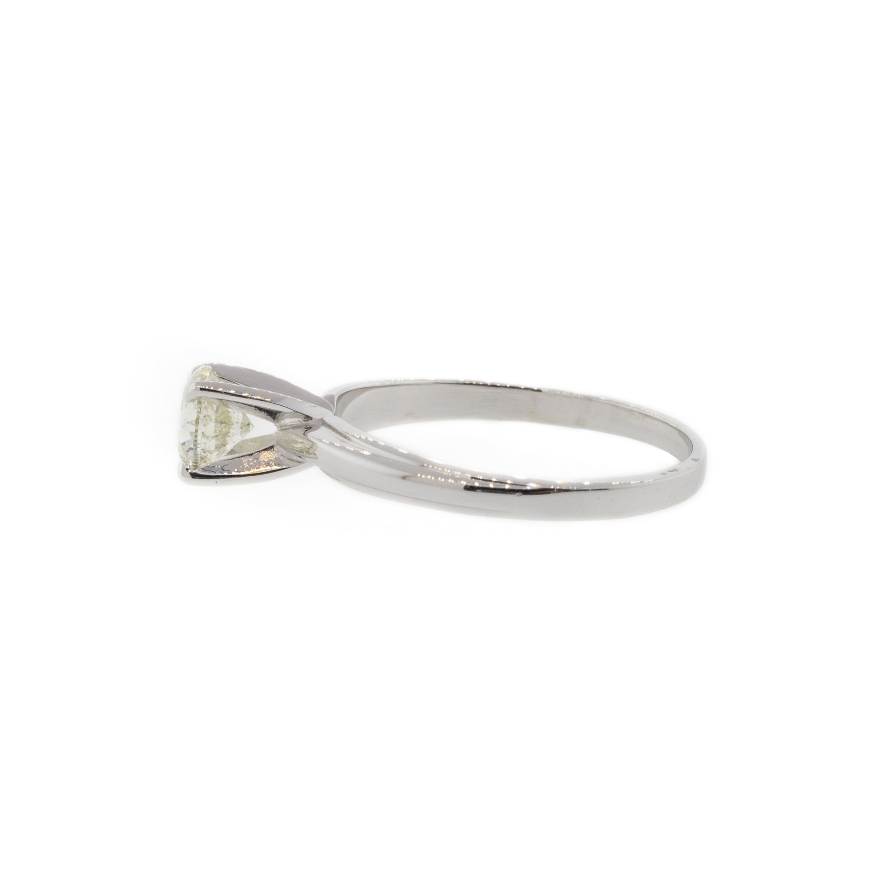 14K White Gold Round Brilliant Solitaire Diamond Ring