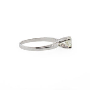 14K White Gold Round Brilliant Solitaire Diamond Ring