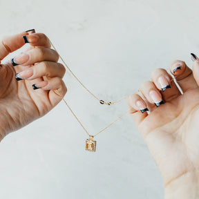 Emerald-Cut Citrine Pendant Necklace