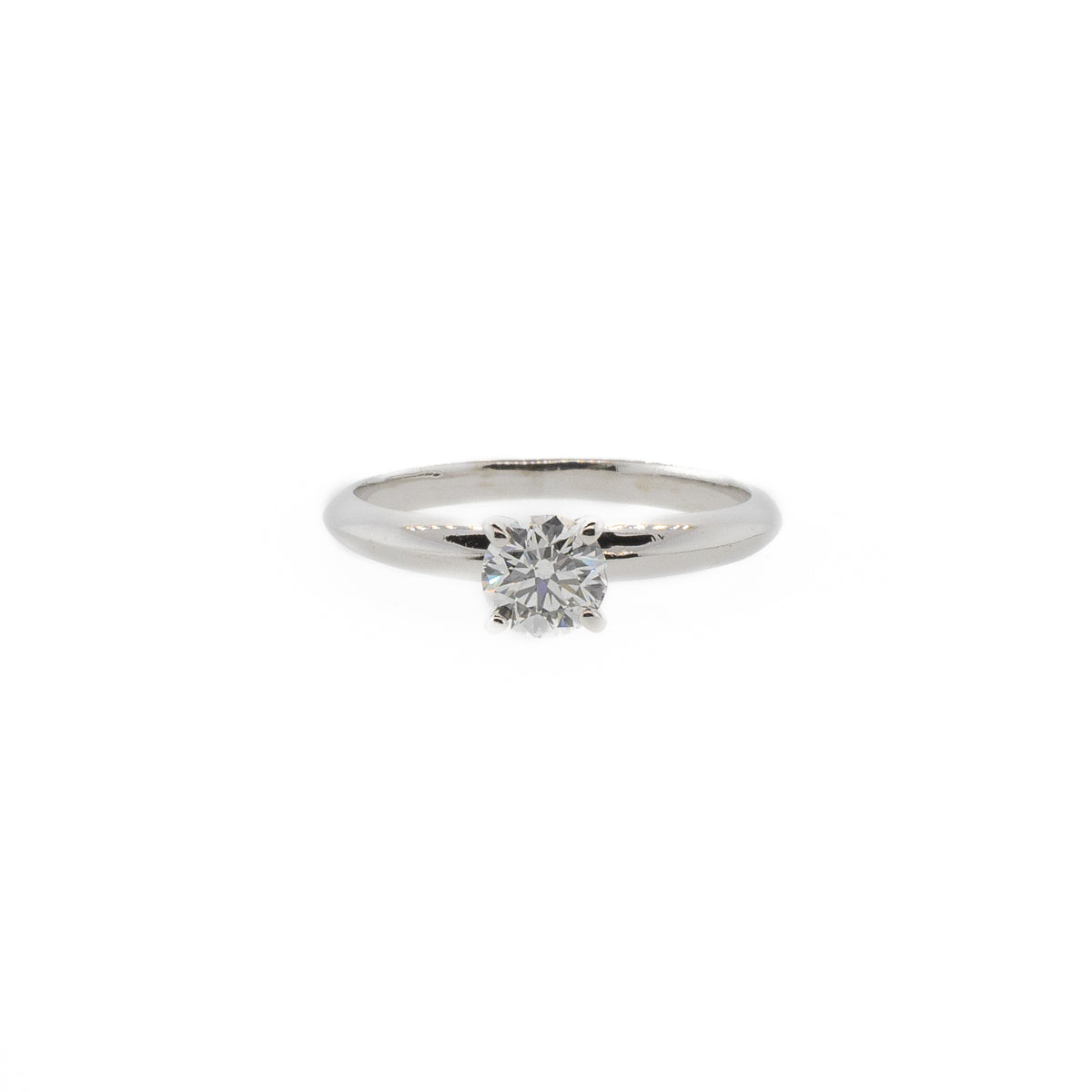 Round Brilliant Cut Diamond Solitaire White Gold Ring