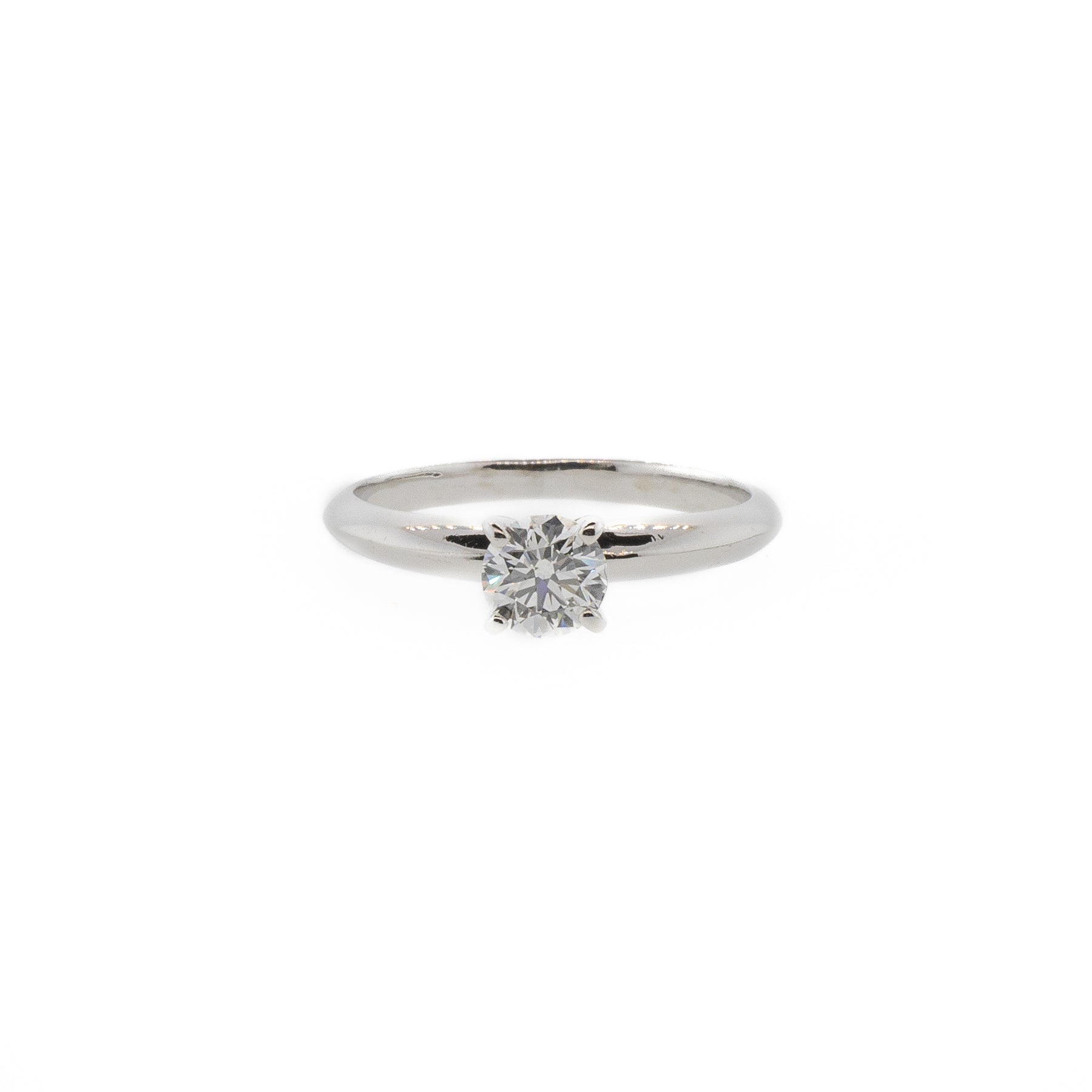Round Brilliant Cut Diamond Solitaire White Gold Ring