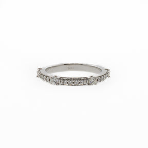 Unique 14K White Gold Diamond Eternity Stackable Band
