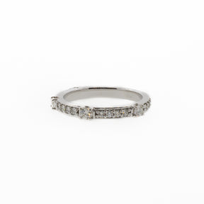 Unique 14K White Gold Diamond Eternity Stackable Band